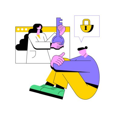 Depresyon danışmanlığı soyut konsept vektör çizimi.