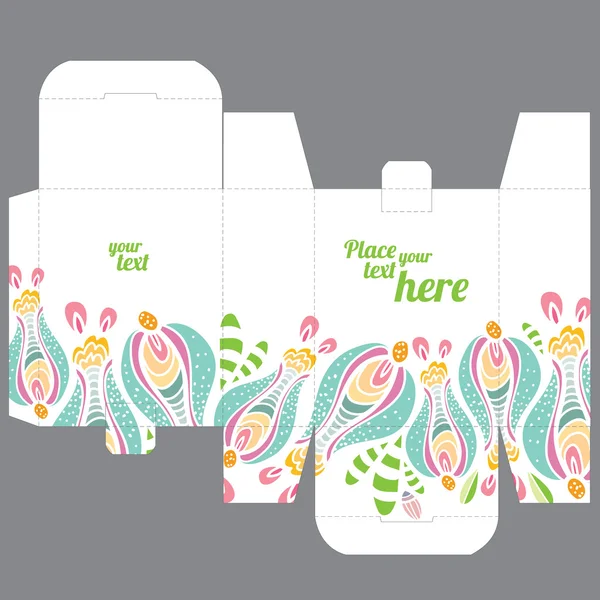 Hediyelik düğün iyilik kutusunu tasarım şablonu doğa desenli