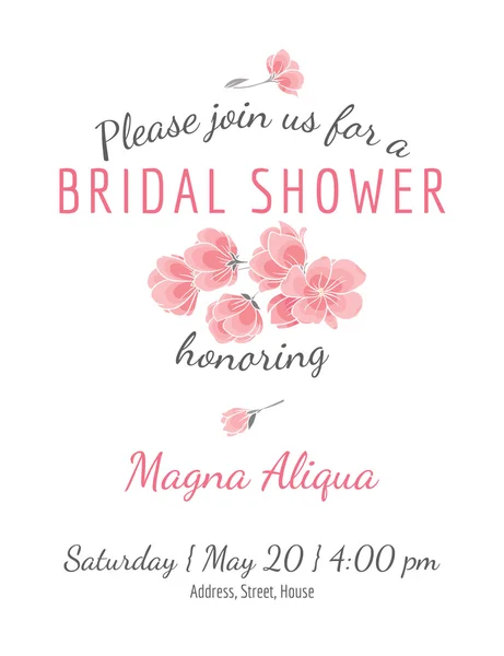 Tarjeta de invitación con flores de sakura — Vector de stock