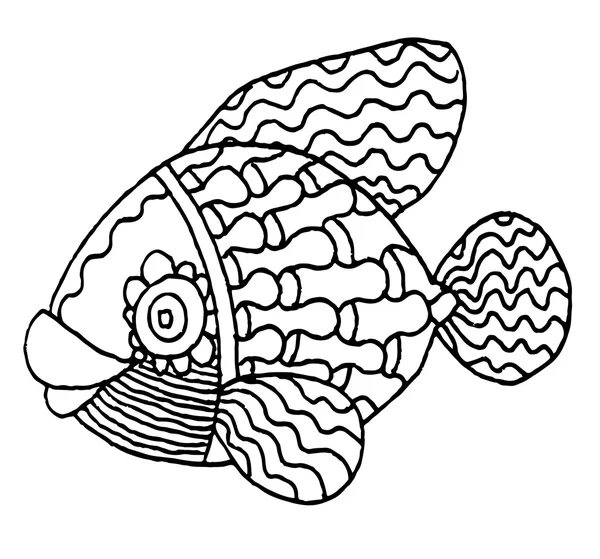 手描き下ろし川魚 — ストックベクタ