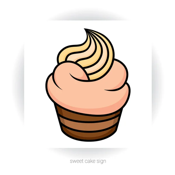 クリーム色のカップケーキ — ストックベクタ