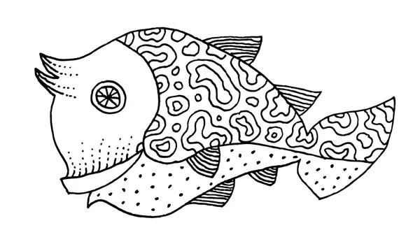 Design von Doodle-Fischen — Stockvektor