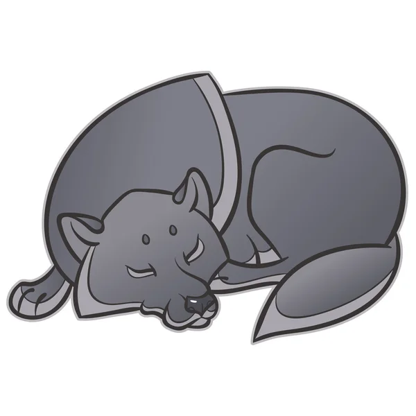 Loup sauvage dormir paisiblement — Image vectorielle