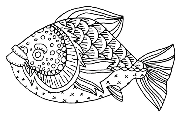 Desenho de peixes tropicais — Vetor de Stock