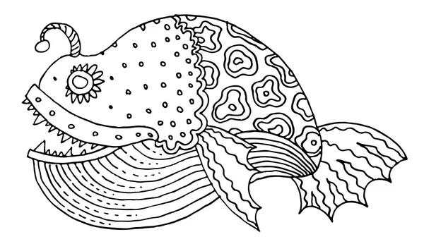 Progettazione di doodle Fish — Vettoriale Stock