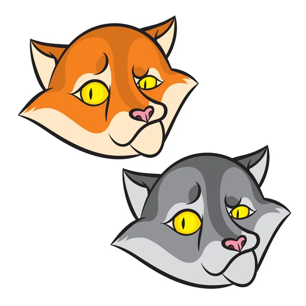 Cartoon tabby cat heads — Stock Vector