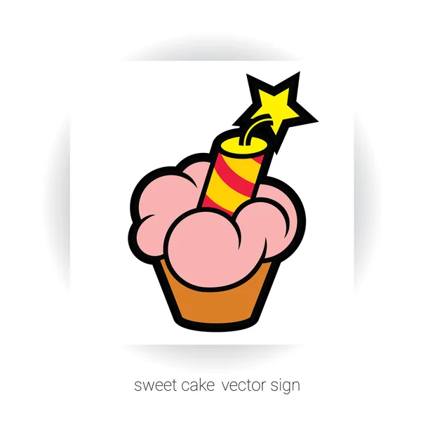 Cupcake à la crème et dynamite — Image vectorielle