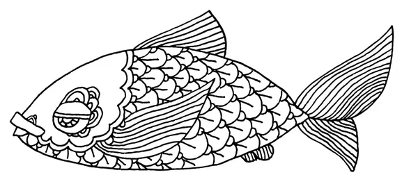 Desenho de peixes de rio — Vetor de Stock