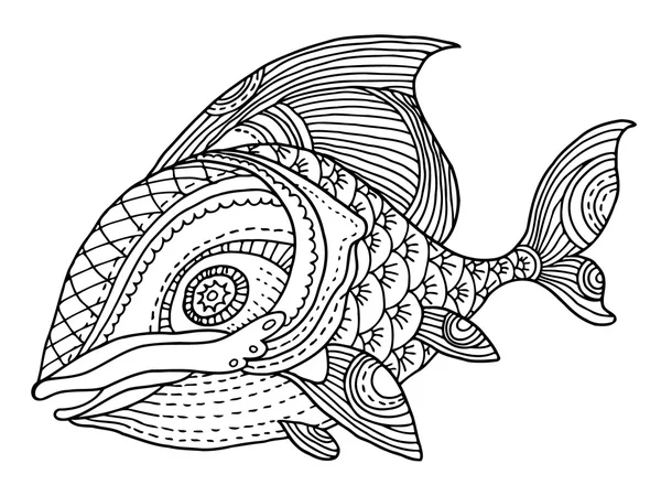 Desenho do doodle Fish — Vetor de Stock