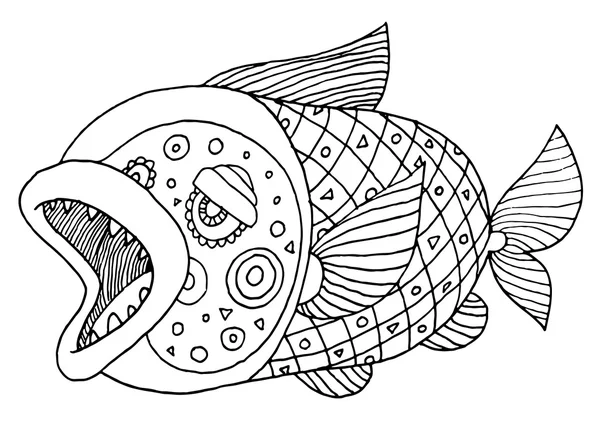 Design von Doodle-Fischen — Stockvektor