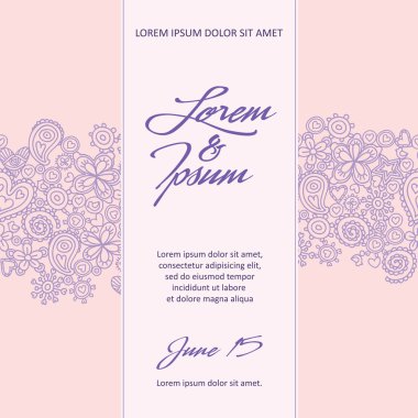 hassasiyet davetiye kartlarla ince dantel vektör