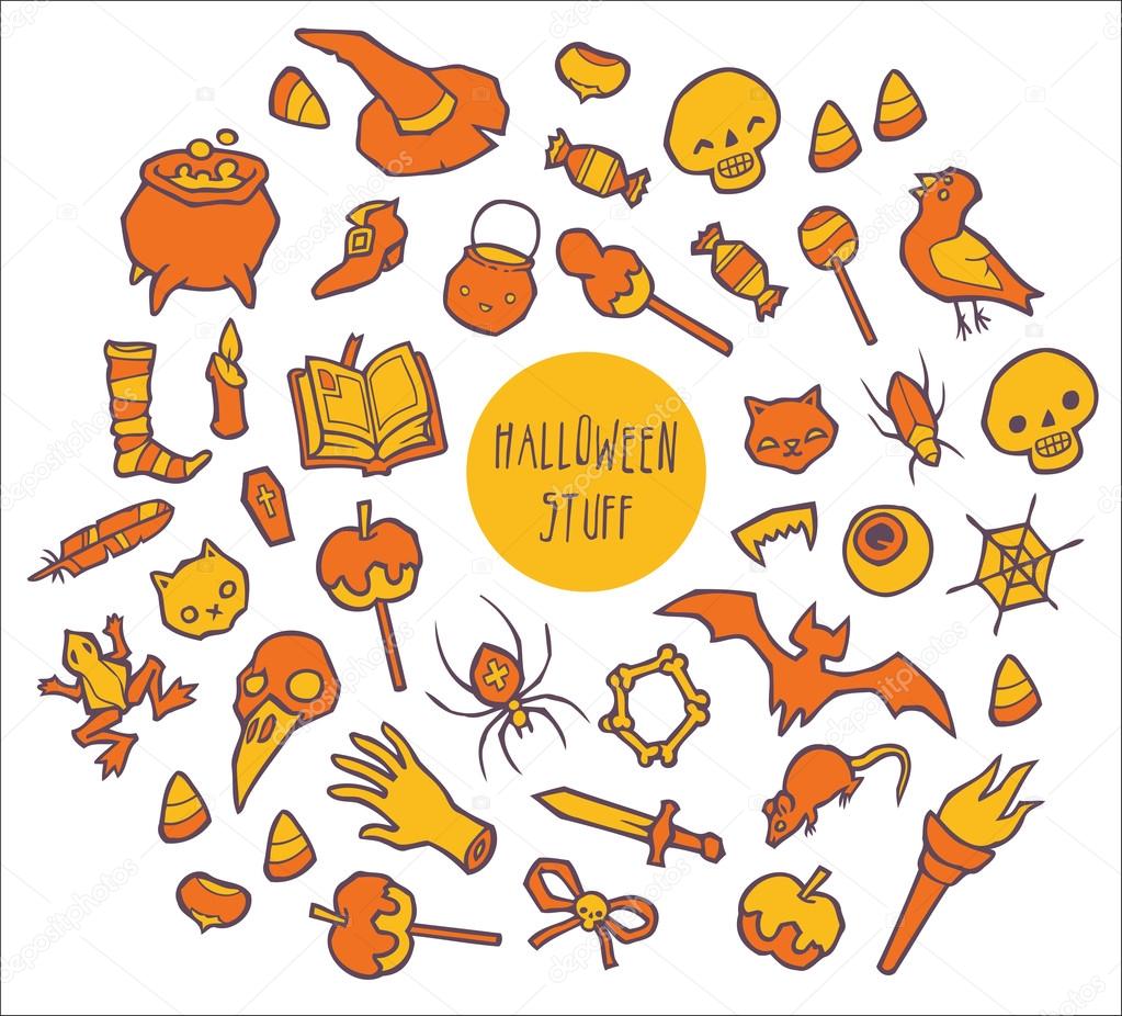 Cosas de Halloween vector para diseño — Archivo Imágenes Vectoriales