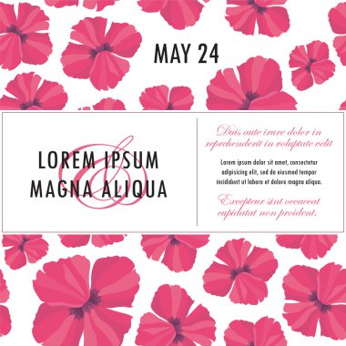 Düğün öncesi partisine davet şablonu ile hassas haşhaş çiçekleri vektör