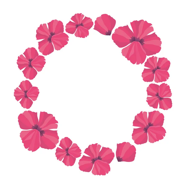 Cadre rond de délicat vecteur de fleurs de pavot — Image vectorielle