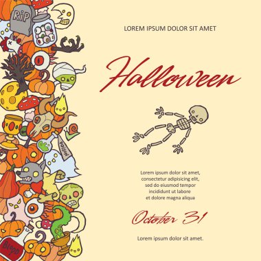 Cadılar Bayramı vektör davet şablonu