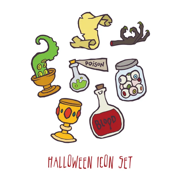 Halloween vector iconos conjunto — Archivo Imágenes Vectoriales
