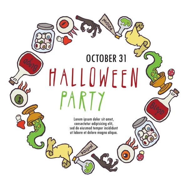 Cadılar Bayramı vektör davet şablonu