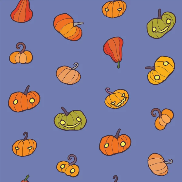 Halloween fond vectoriel sans couture - drôle de citrouille — Image vectorielle