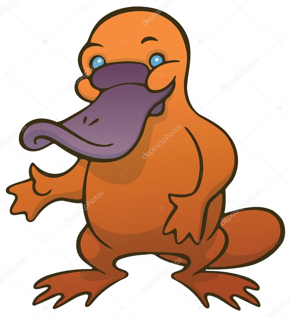 Funny cute cartoon platypus or duckbill