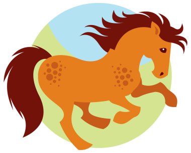 Çizgi film dört nala koşan at