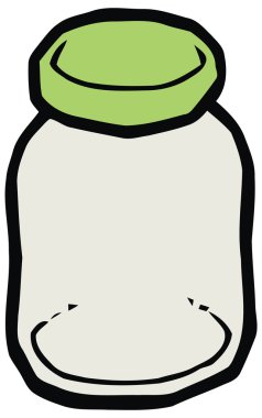 Cam Kavanoz yeşil kap vektör çizim ile.