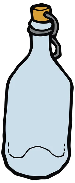 Botella de vidrio con dibujo vectorial de corcho — Vector de stock