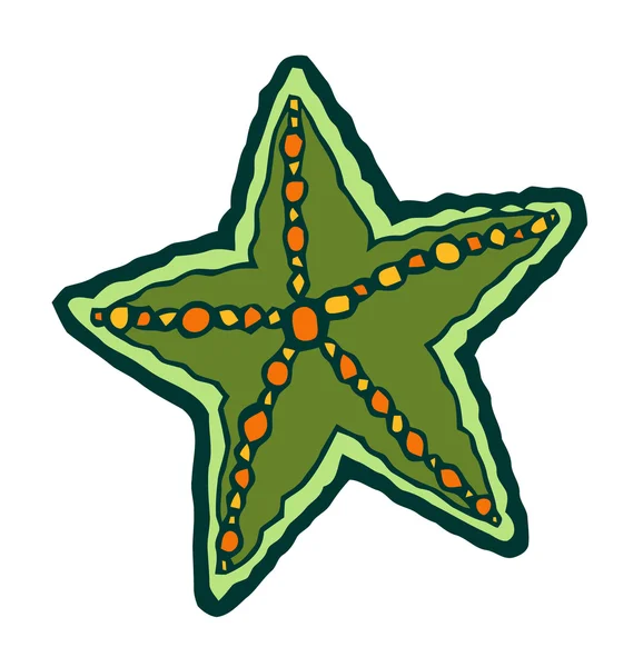 Zielony morskie rozgwiazda — Wektor stockowy