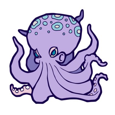 parlak renkli ahtapot