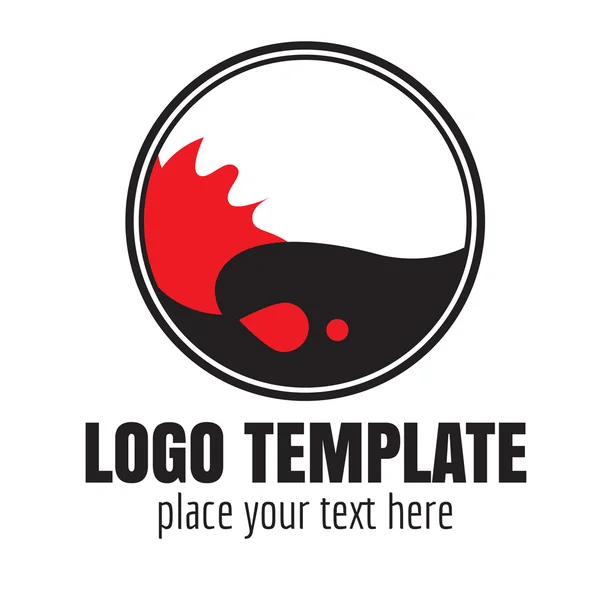 Logo vectoriel brosse rouge et blanche — Image vectorielle