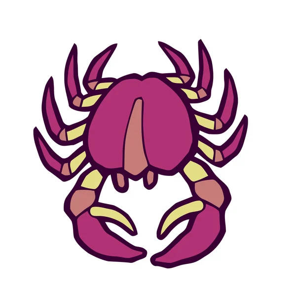 Marine pink crab stylized vector illustration — Stock Vector