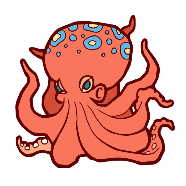 Pulpo de color brillante — Vector de stock