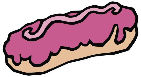 Dolce eclair in smalto rosa vettoriale illustrazione — Vettoriale Stock