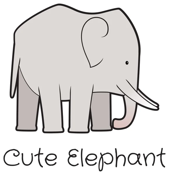 Cartoon cute gajah vector - Stok Vektor