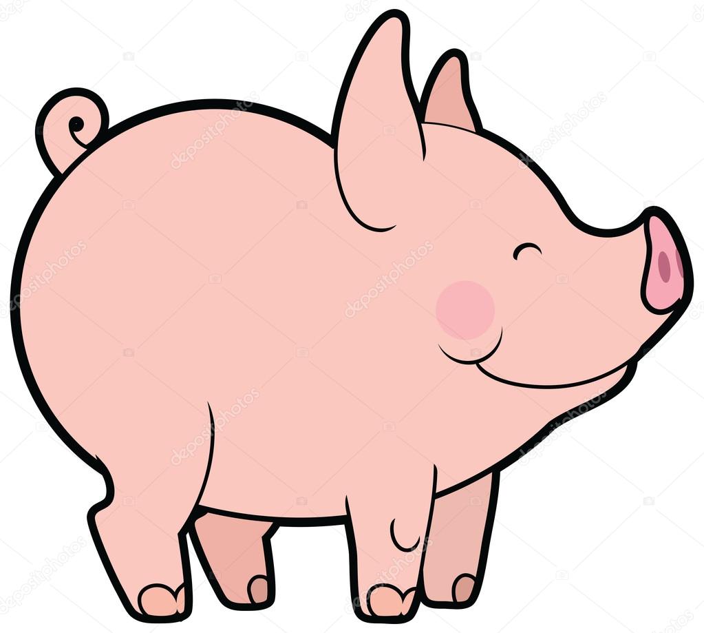 Cute vector little pig