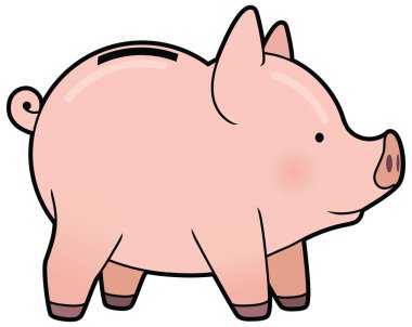 Karikatür şirin kumbara vektör