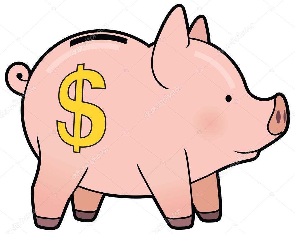 Cartoon cute piggy bank vector — Stock Vector © AnnaSuchkova #55601209