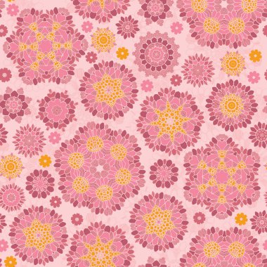 Dikişsiz desen renkli fantezi çiçekler