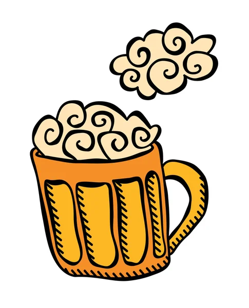 泡のビールマグカップ — ストックベクタ