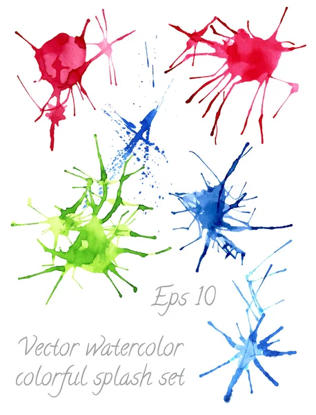Watercolor blots and splashes — Stock Vector