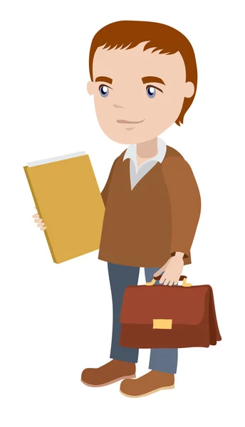 Man standing with briefcase — Stock Vector