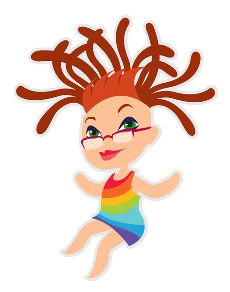 Mujer con rastas — Vector de stock