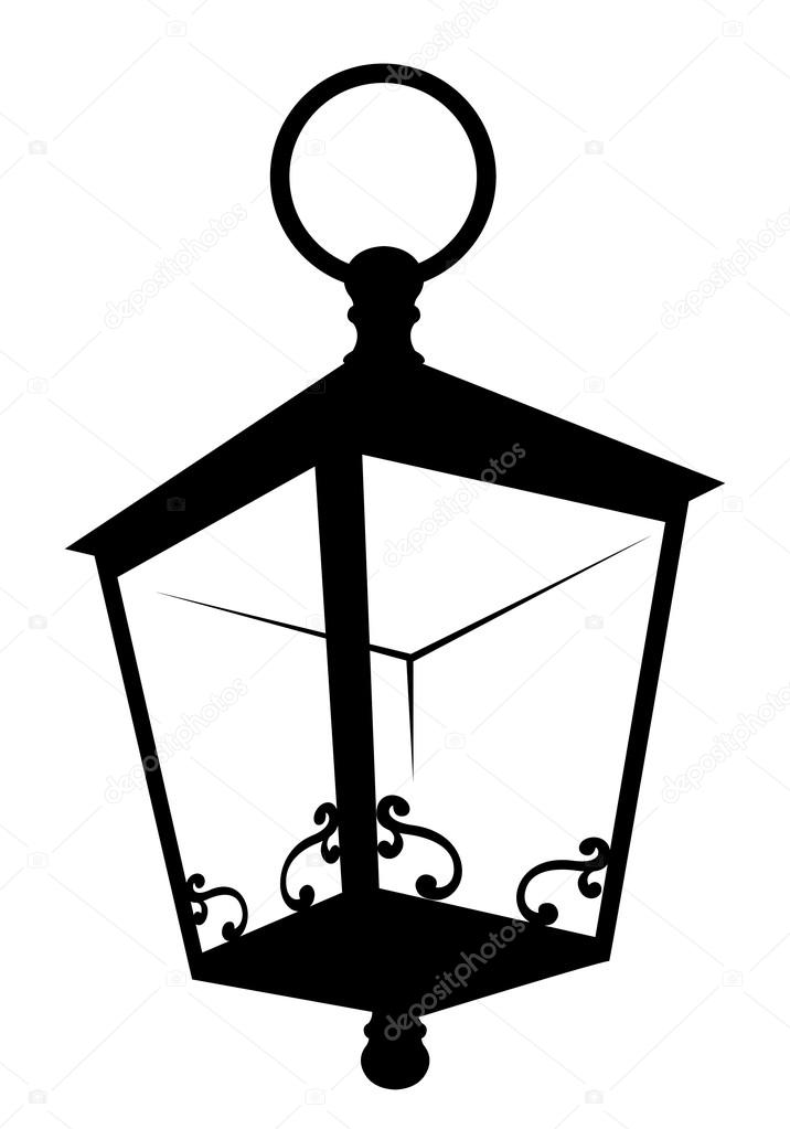 silhouette of the old lantern