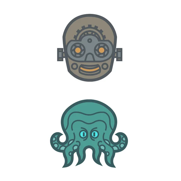 Octopus Cthulhu robot — Stock vektor