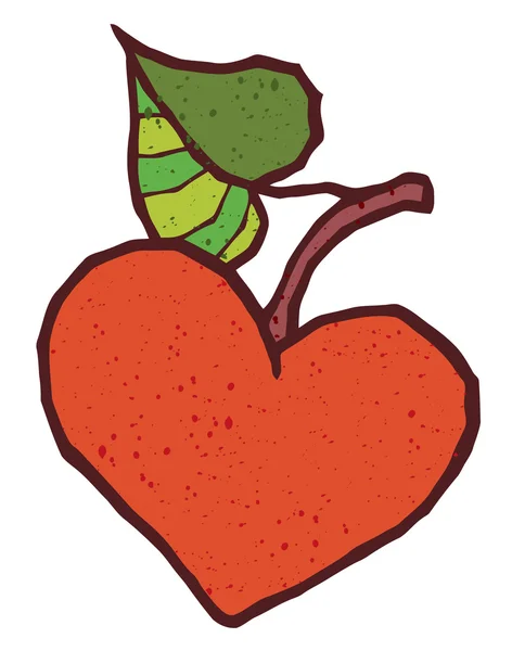 Heart shape apple vector icon — Stock Vector