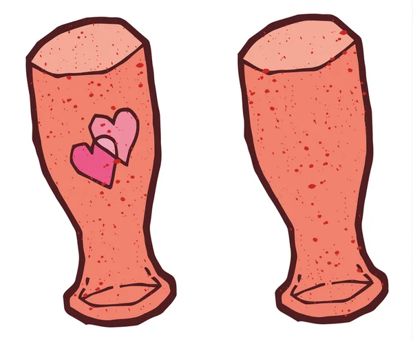Due bicchieri di birra rosa — Vettoriale Stock