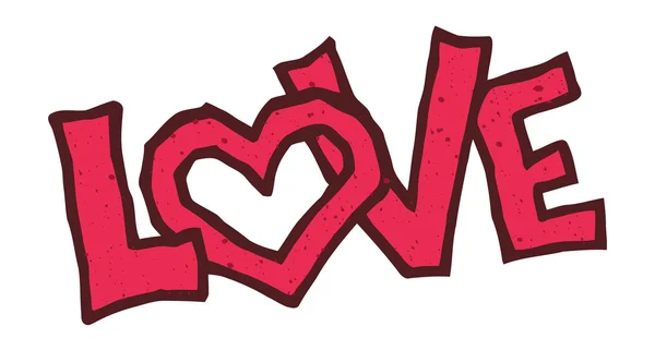 LOVE inscription avec des lettres en forme de coeur — Image vectorielle