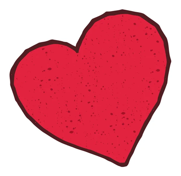 Enkla stort rött hjärta — Stock vektor