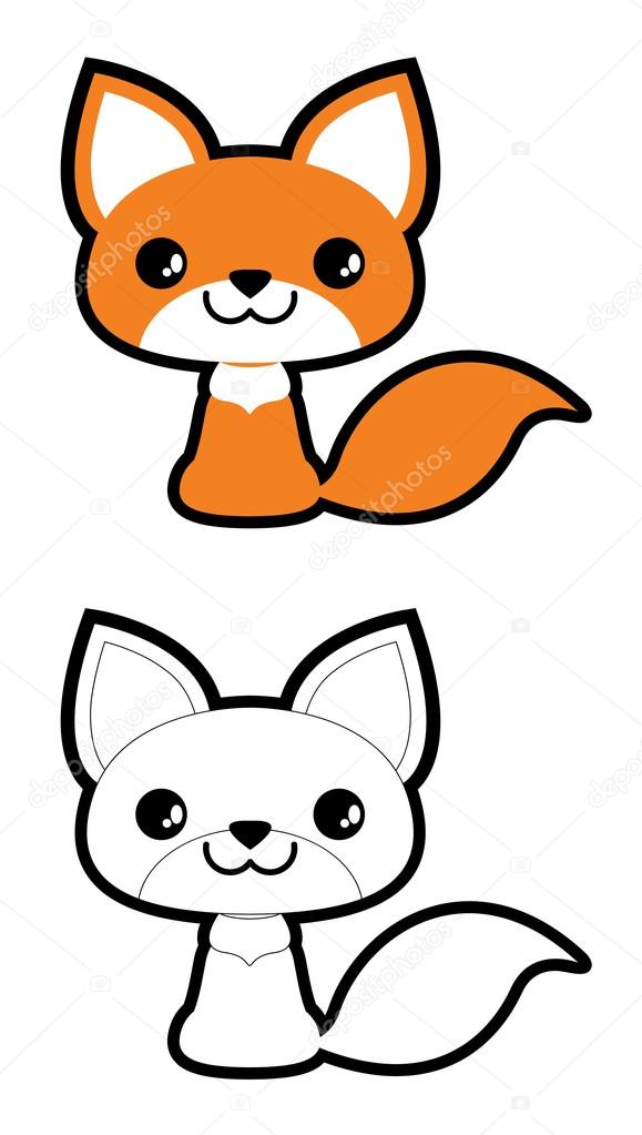 Funny cartoon fox - mascot character or logo template