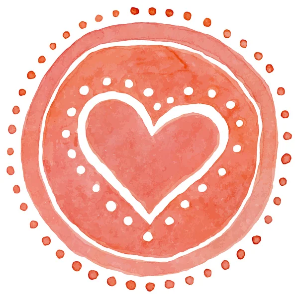 Acquerello cuore rosa — Vettoriale Stock