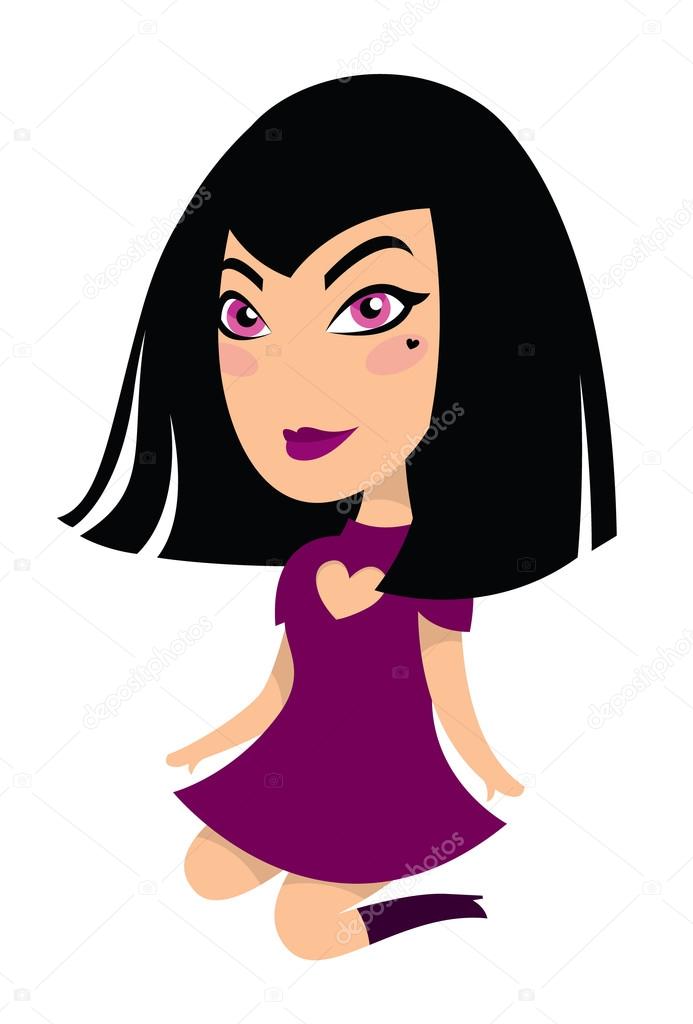 Cartoon elegant girl goth Stock Vector Image by ©AnnaSuchkova 61997581